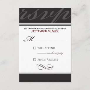 Einfache Designer-RSVP-Karte (ebony) RSVP Karte