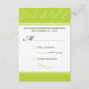 Einfache Designer-RSVP-Karte (neon Limon) RSVP Karte