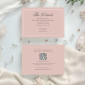 Einfache Details Hochzeit in Rosa Begleitkarte