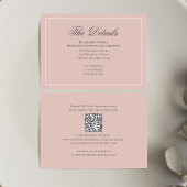 Einfache Details Hochzeit in Rosa Begleitkarte