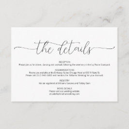 Einfache Details zu den Minimalskripten bei Hochze Begleitkarte