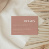 Einfache Details zu dunkelrosa und weißen Hochzeit Begleitkarte