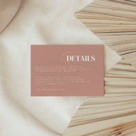 Einfache Details zu dunkelrosa und weißen Hochzeit Begleitkarte