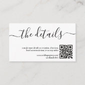 Einfache Details zu White & Black Script-Hochzeite Begleitkarte (Vorderseite)