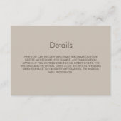Einfache Details zur Beige Hochzeit Begleitkarte (Vorderseite)