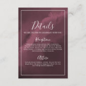 Einfache Details zur Hochzeit im Burgund Begleitkarte (Vorderseite)