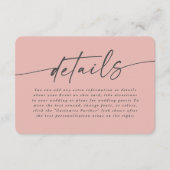 Einfache Details zur Hochzeit in Rosa Begleitkarte (Vorderseite)