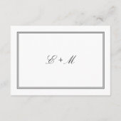 Einfache Details zur Hochzeit in weißem Stil Begleitkarte (Rückseite)