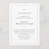 Einfache Details zur Schwarz-Weiß-Hochzeitsmonogra Begleitkarte (Vorderseite)