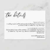 Einfache Details zur weißen Hochzeit Begleitkarte (Vorderseite)