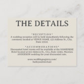 Einfache Details zur weißen Retro-Hochzeit Begleitkarte (Vorderseite)