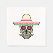 Einfache Dia de Muertos Skull mit Hat | Serviette (Vorderseite)