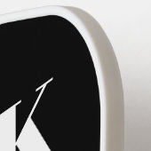 Einfache diagonale Streifen Initials Schwarz/Weiß Pickleball Schläger (Linke Seite)