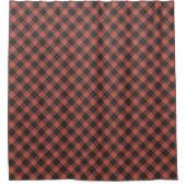 Einfache diagonale Tartan in Rot Duschvorhang (Vorderseite)