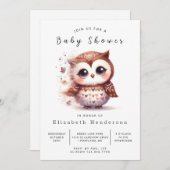Einfache Digital Owl Baby Dusche Einladung (Vorne/Hinten)