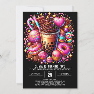 Einfache digitale Candyland Digital zum Geburtstag Einladung