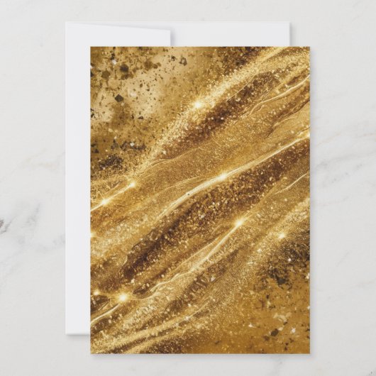 Einfache digitale Gold 40. Geburtstag Einladung (Rückseite)