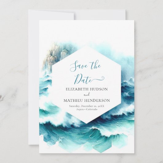 Einfache digitale Schönheits-Hochzeit Save The Date (Vorderseite)