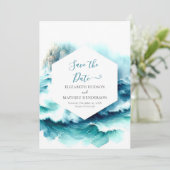 Einfache digitale Schönheits-Hochzeit Save The Date (Stehend Vorderseite)
