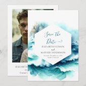 Einfache digitale Schönheits-Hochzeit Save The Date (Vorne/Hinten)