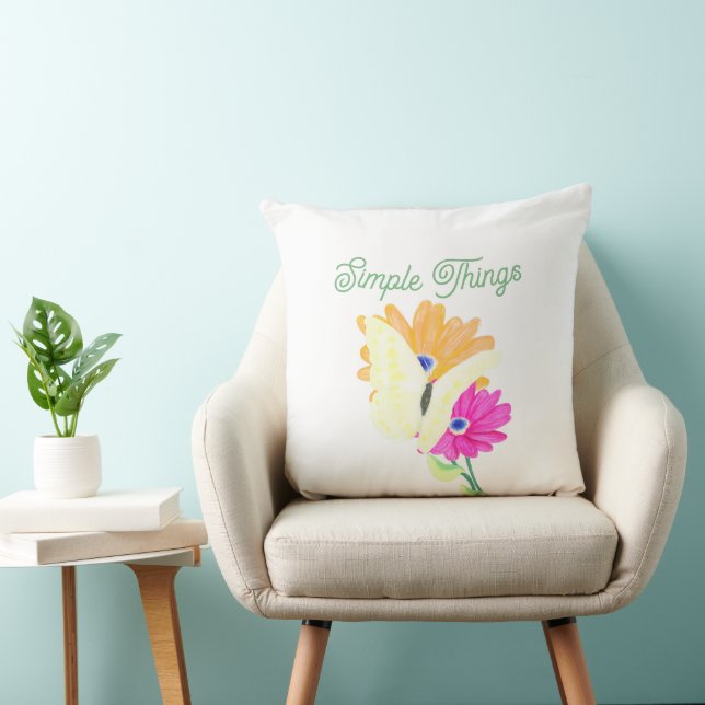 'Einfache Dinge' Blumen und Schmetterlinge Kissen (Stuhl )