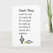 Einfache Dinge ein lustiges Gedicht Karte (Vorderseite)