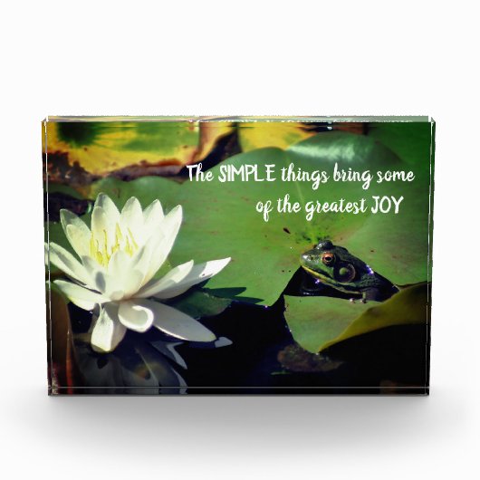 Einfache Dinge Frog inspirierendes Zitat Fotoblock (Vorderseite)