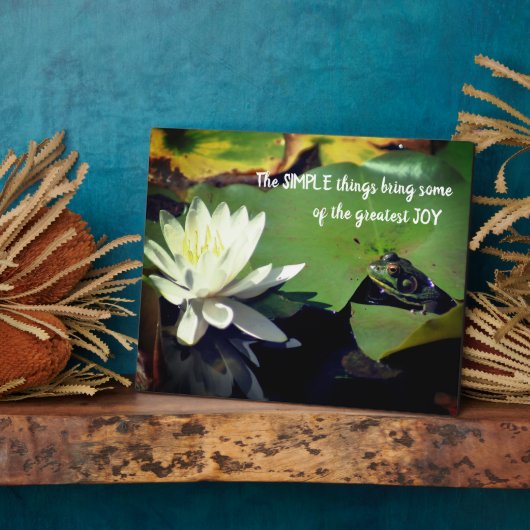 Einfache Dinge Frog inspirierendes Zitat Fotoplatte (Seite)