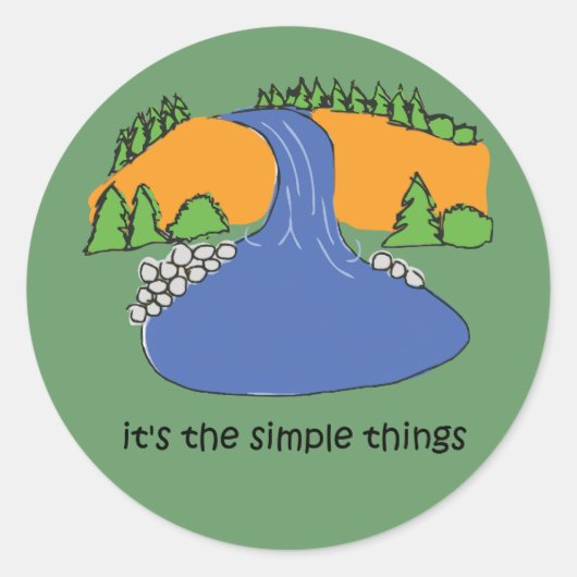 Einfache Dinge - Wasserfall Runder Aufkleber (Vorderseite)