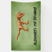 Einfache Dinosaurier-Geburtstagsfeier Banner (Vertikal)
