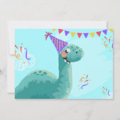 Einfache Dinosaurier Geburtstagsparty Einladung (Rückseite)