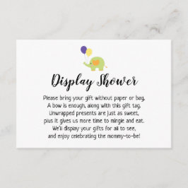 Einfache Display Babydusche mit Elephant Begleitkarte