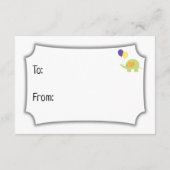 Einfache Display Babydusche mit Elephant Begleitkarte (Rückseite)