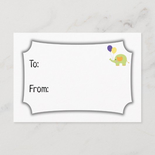 Einfache Display Babydusche mit Elephant Begleitkarte (Rückseite)