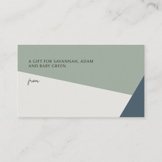 Einfache Display-Dusche Skript Grün Tricolor Begleitkarte (Rückseite)