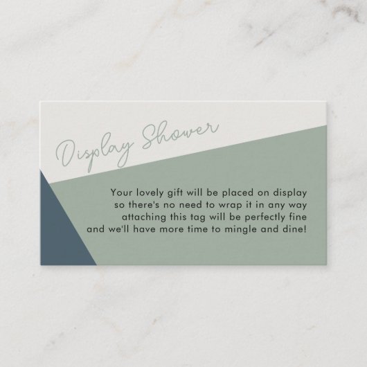 Einfache Display-Dusche Skript Grün Tricolor Begleitkarte (Vorderseite)