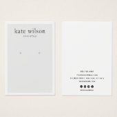 Einfache Display-Karte mit hellgrauem Ohrring (Vorne & Hinten)