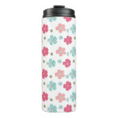 Einfache Ditsy-Floral in Rosa und Aquamarin Thermosbecher (Vorderseite)