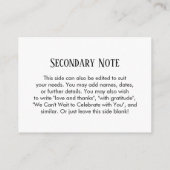 Einfache DIY Custom Wedding Black & White Begleitkarte (Rückseite)