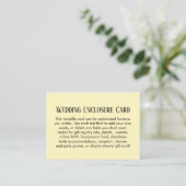Einfache DIY Custom Wedding Blassgelb Begleitkarte (Stehend Vorderseite)