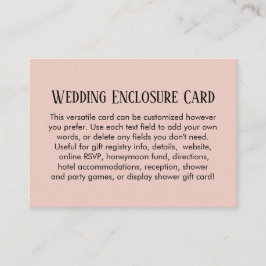 Einfache DIY Custom Wedding Blush Pink Begleitkarte