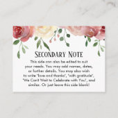 Einfache DIY Custom Wedding Blush Pink Floral Begleitkarte (Rückseite)