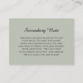 Einfache DIY Custom Wedding Light Sage Green Begleitkarte (Rückseite)