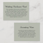Einfache DIY Custom Wedding Light Sage Green Begleitkarte (Vorne/Hinten)