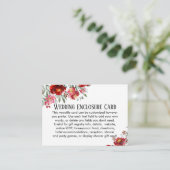 Einfache DIY Custom Wedding Red & Pink Blume Begleitkarte (Stehend Vorderseite)