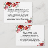 Einfache DIY Custom Wedding Red & Pink Blume Begleitkarte (Vorne/Hinten)