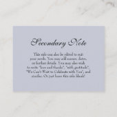 Einfache DIY Custom Wedding Versatile Dusty Blue Begleitkarte (Rückseite)