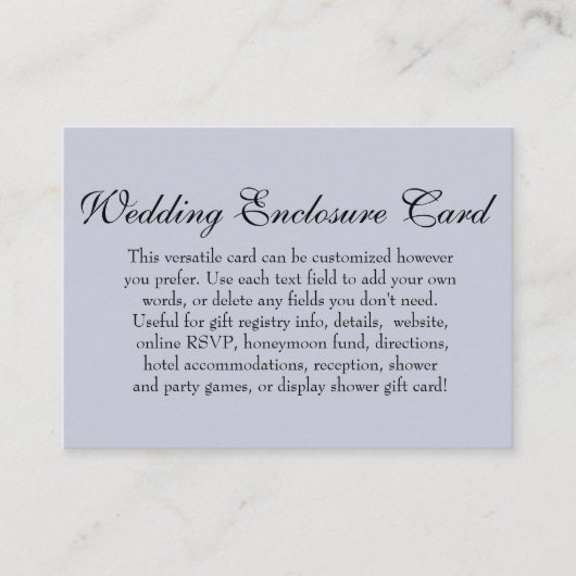 Einfache DIY Custom Wedding Versatile Dusty Blue Begleitkarte (Vorderseite)