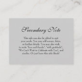 Einfache DIY Custom Wedding Versatile Light Gray Begleitkarte (Rückseite)