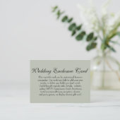 Einfache DIY Custom Wedding Versatile Sage Green Begleitkarte (Stehend Vorderseite)